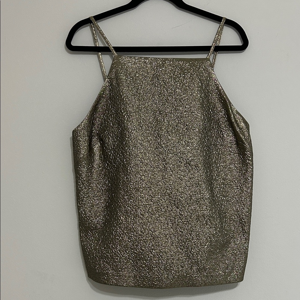Abercrombie & Fitch Metallic Gold and Black Spaghetti Strap Tank